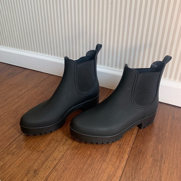 Jeffrey Campbell Cloudy Waterproof Chelsea Rain Boot Matte Black - Picture 3 of 9